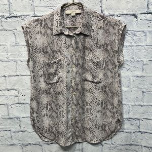 Loft- Sleeveless Snakeskin Print Blouse